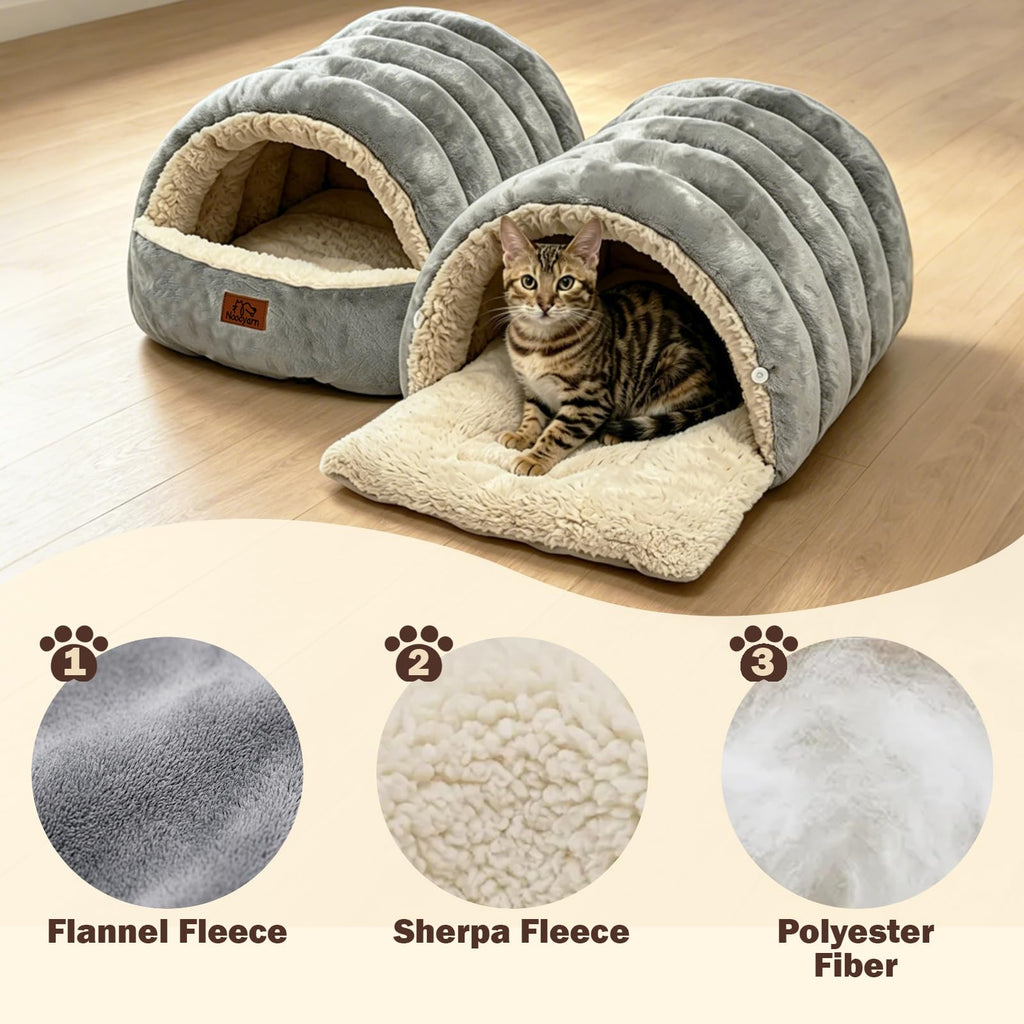 Covered Cat Bed Cave Grey U87569