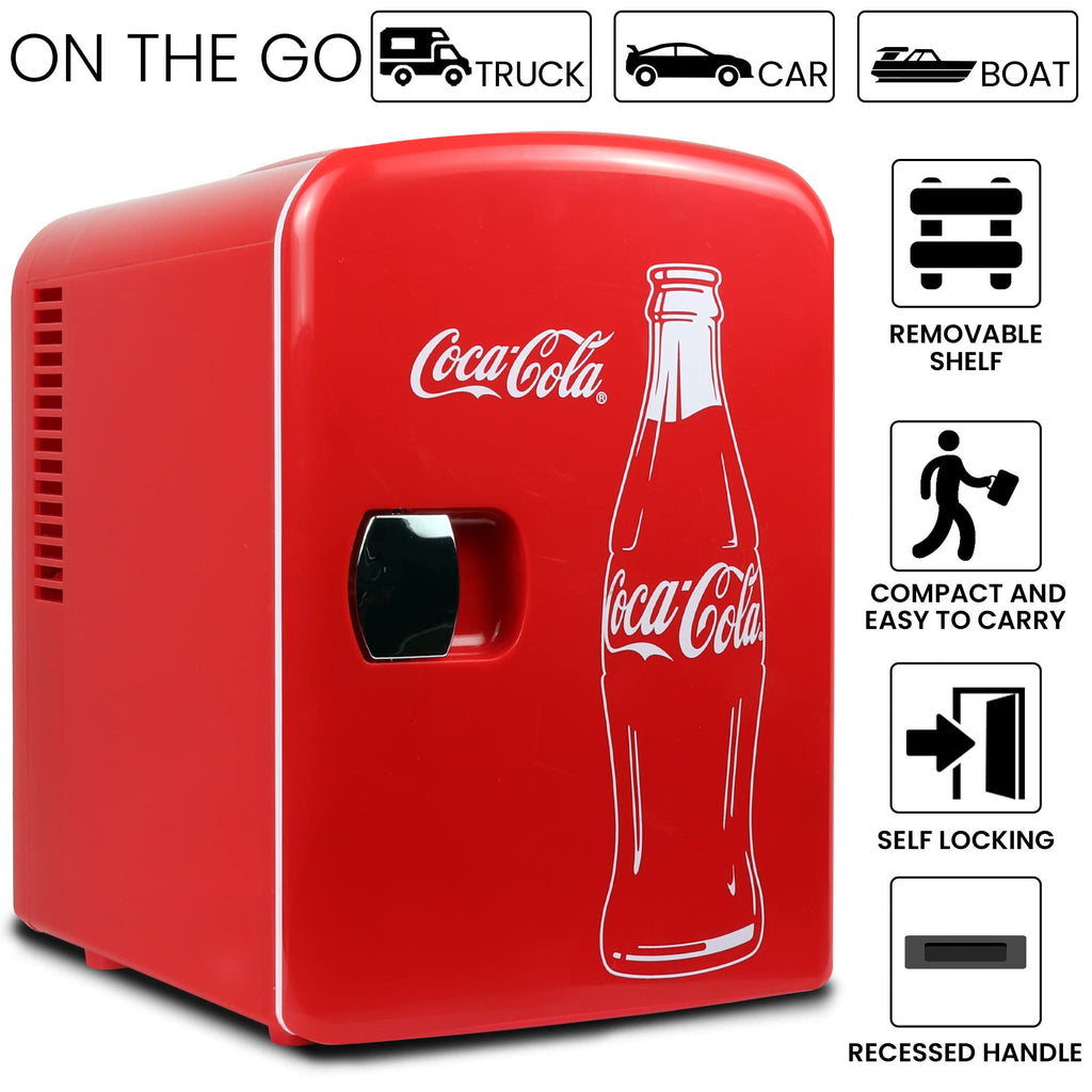 4L 6 Can Mini Fridge Portable Cooler Red G357340