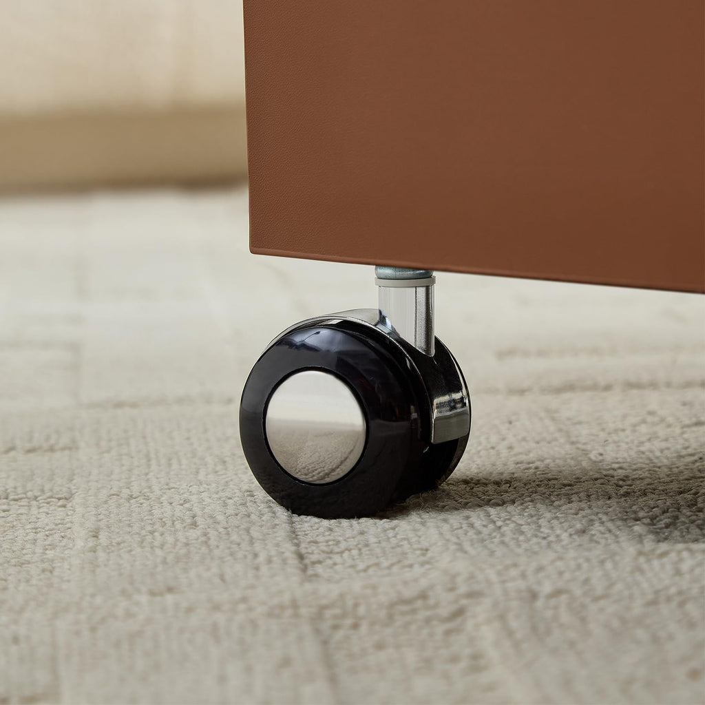 Brown MDF Leather Accent Table N185025