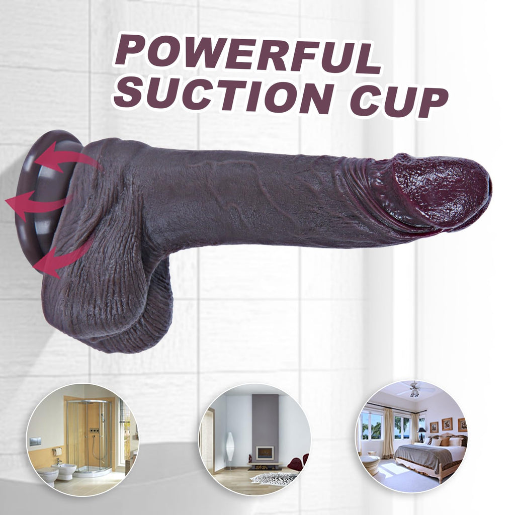 7.5" Black Silicone Dildo with Suction Cup I513