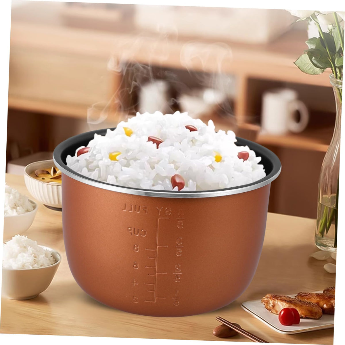 Non Stick Electric Cooker Inner Pot Aluminum Alloy Brown R190045