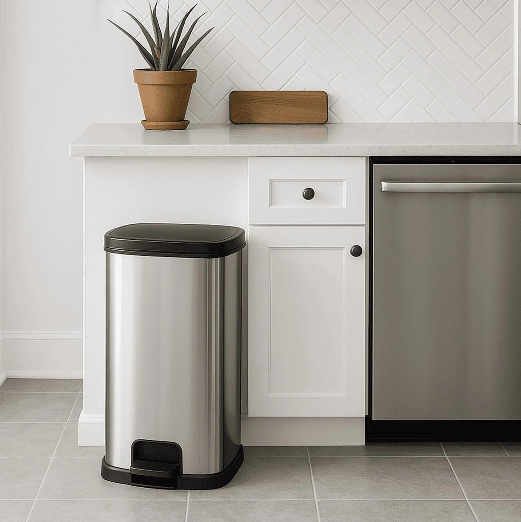 13 Gal Stainless Silver Step Trash Can L86467