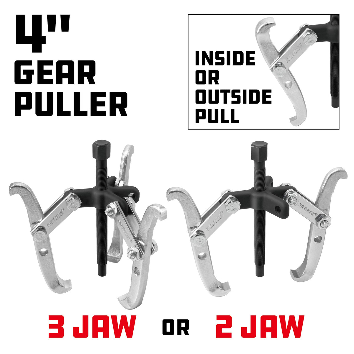 2/3 Jaw Reversible Gear Puller Set, 4-Inch X273725