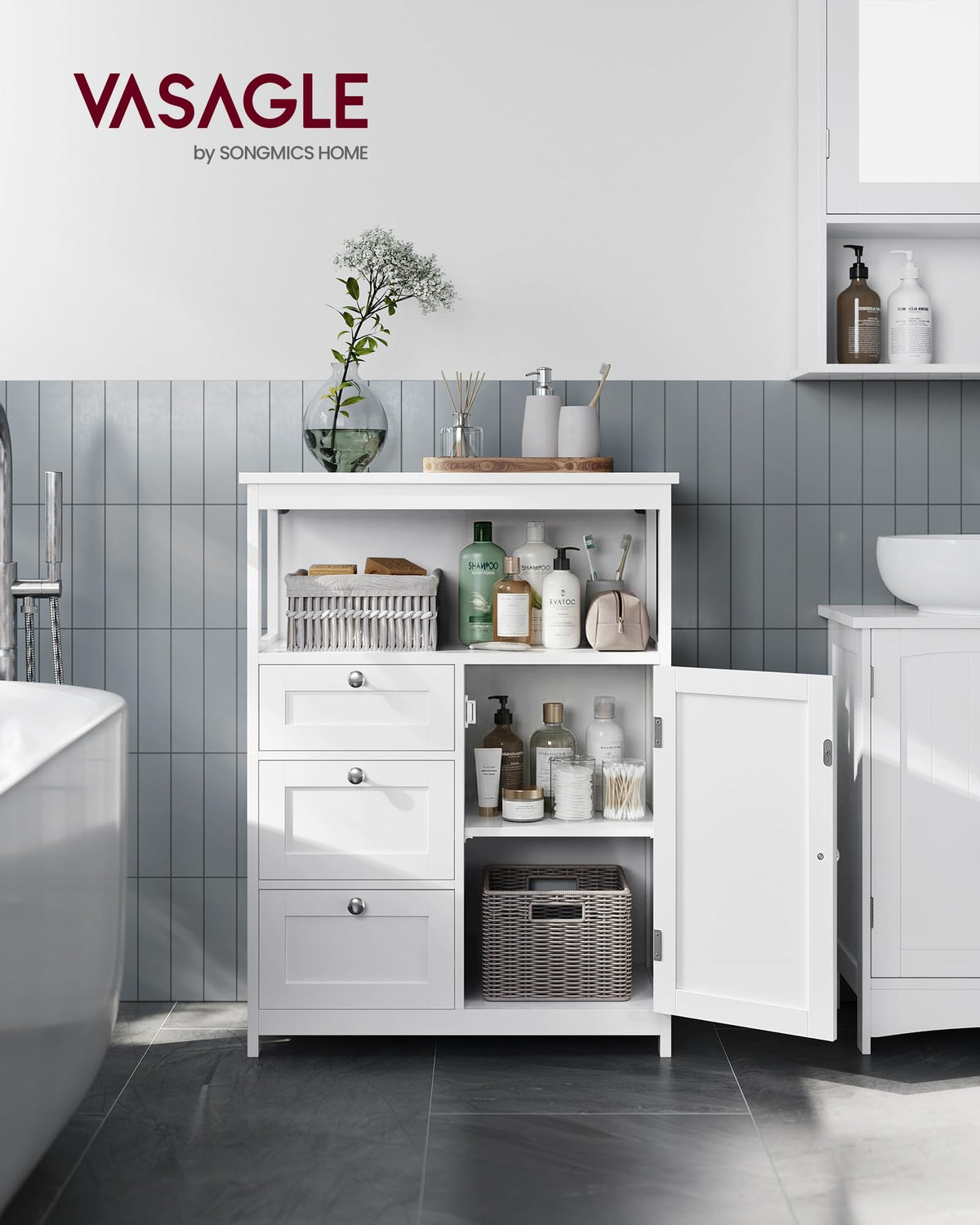 Bathroom Storage Cabinet with 3 Drawers D967946