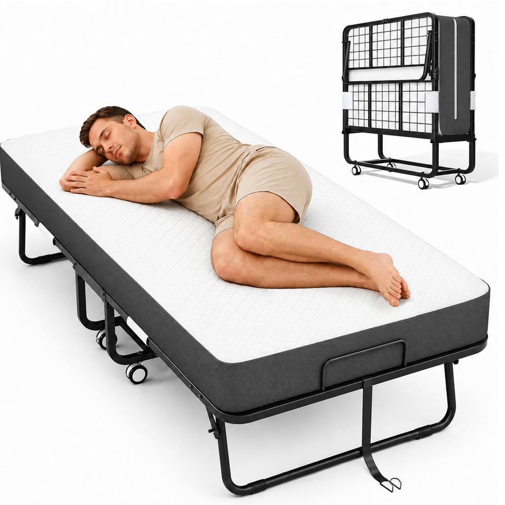 Folding Bed with Mattress Twin 75 x 38 in X4869