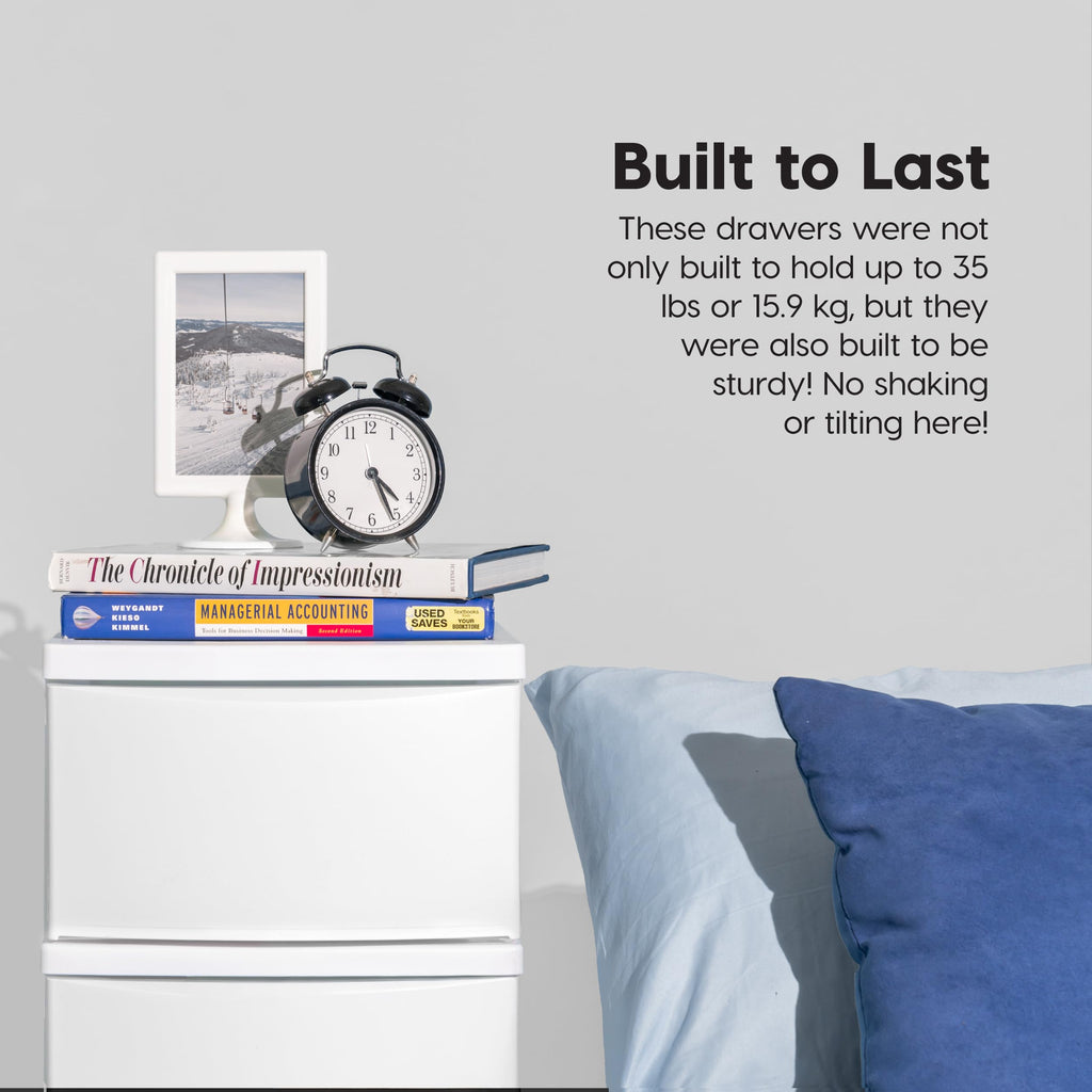 White 4 Drawer Slim Narrow Storage Organizer E923