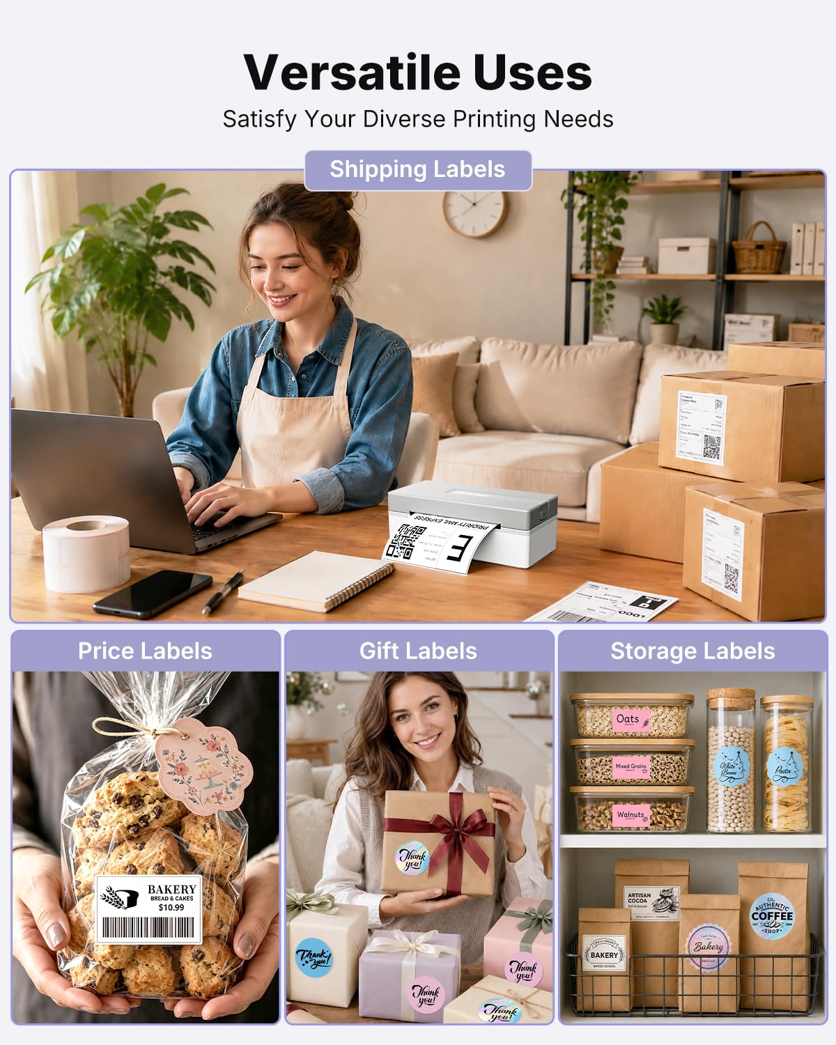 Bluetooth Thermal Shipping Label Printer Y777899
