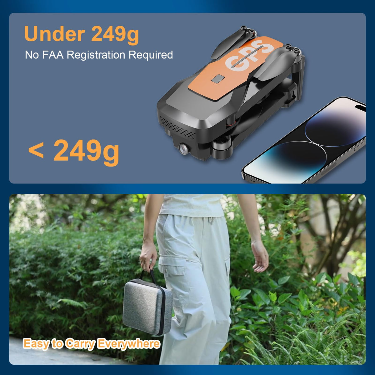 4K Camera Drone with GPS Auto Return Foldable 249g N783677