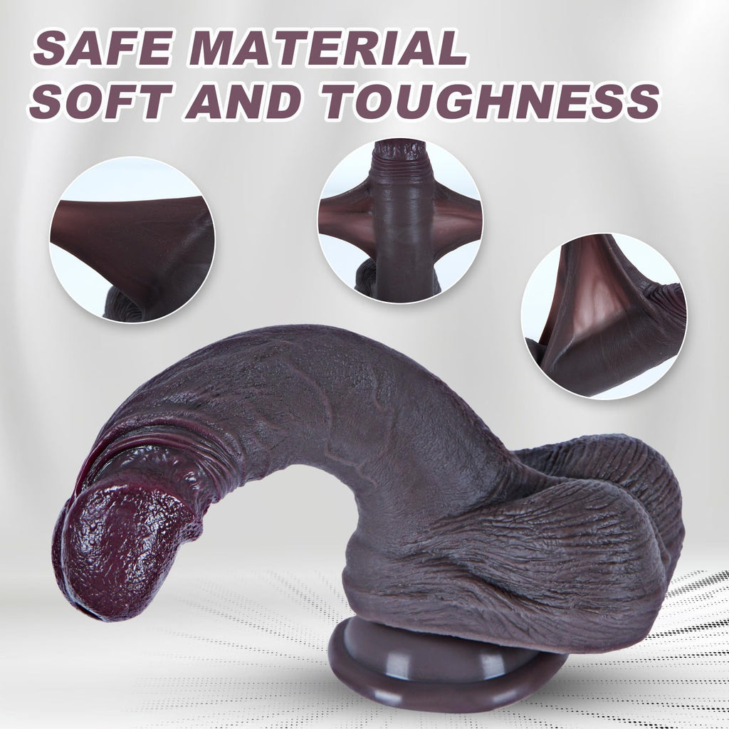 7.5" Black Silicone Dildo with Suction Cup I513