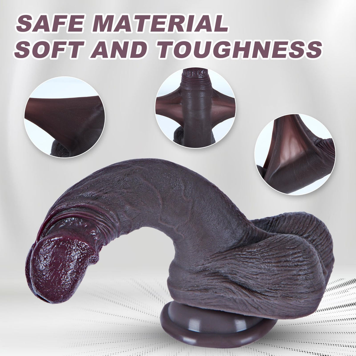 7.5" Black Silicone Dildo with Suction Cup I513