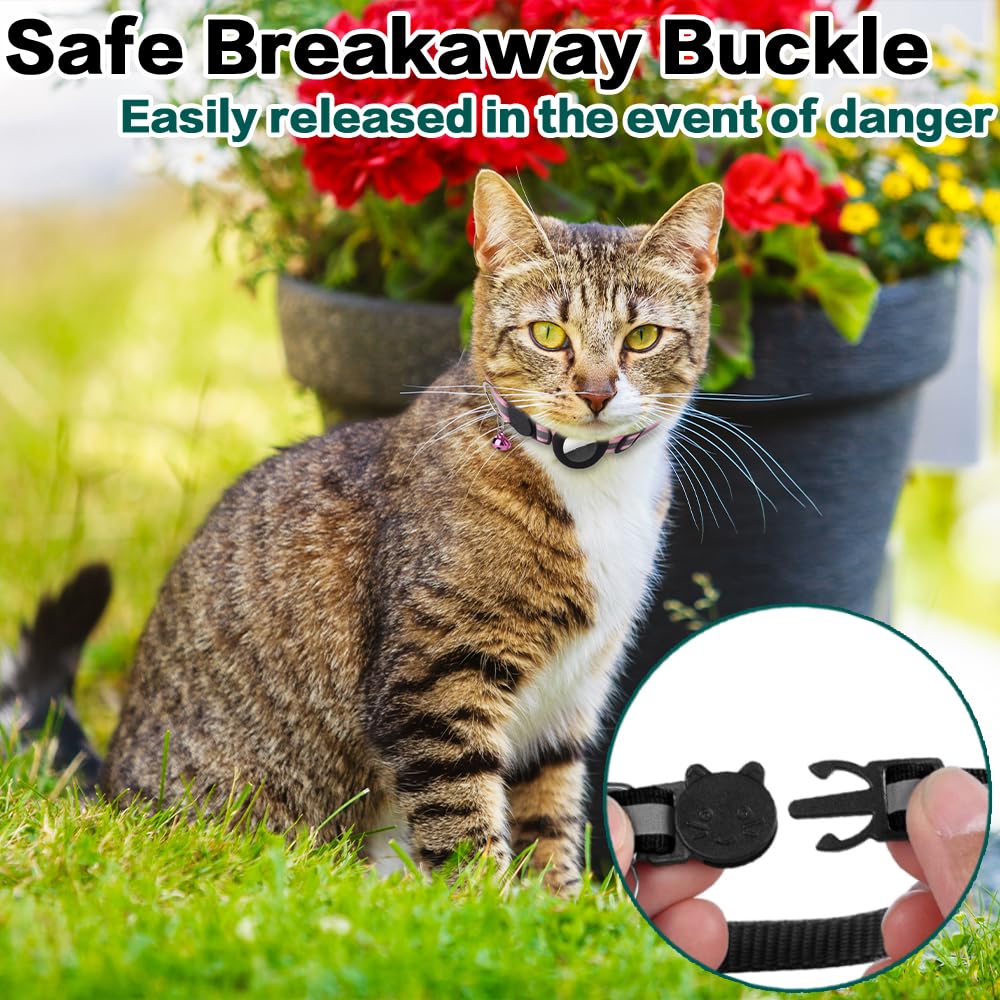 Breakaway Reflective Cat Collar with Air Tag Holder C7533