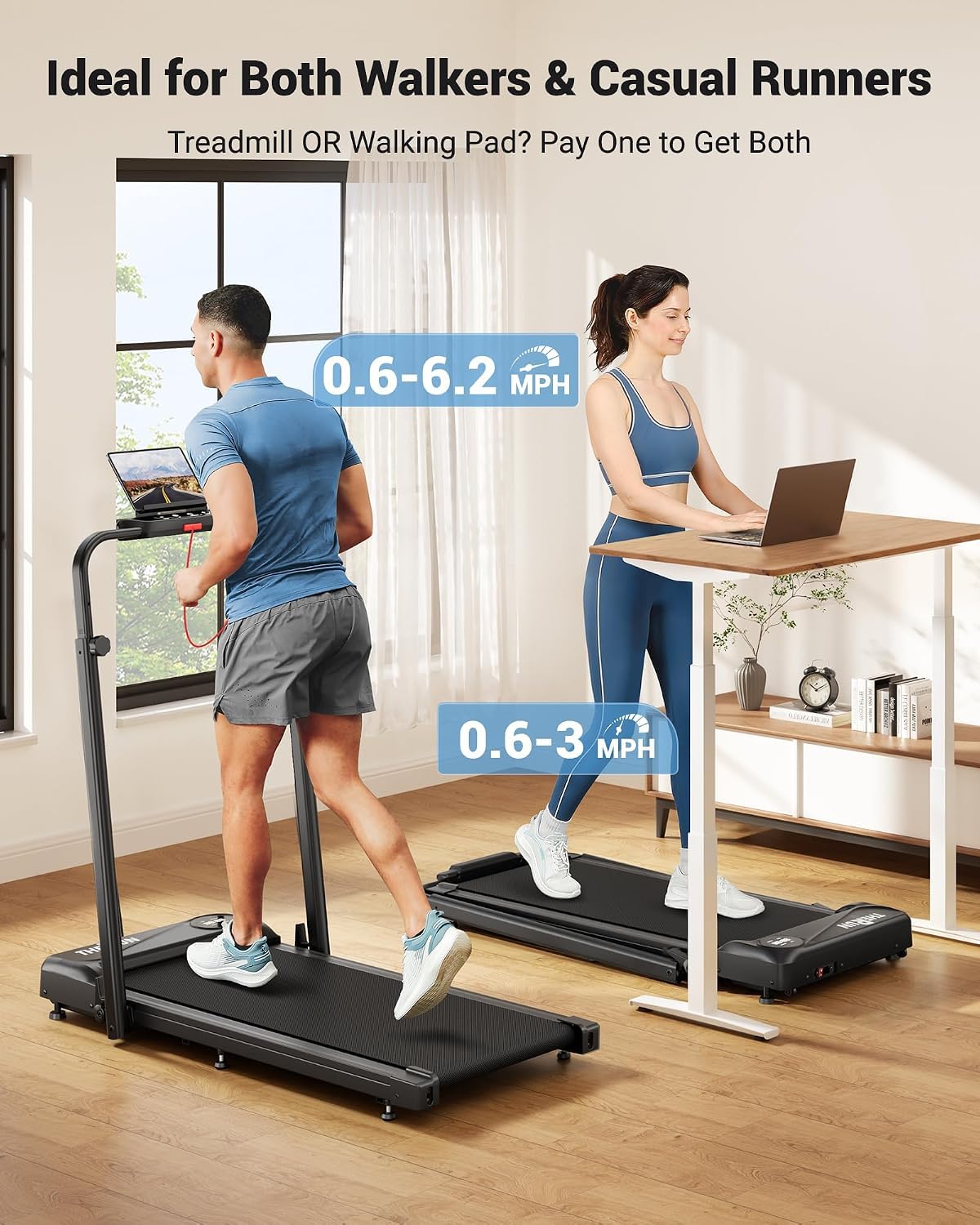 2 in 1 Under Desk Portable Treadmill H619