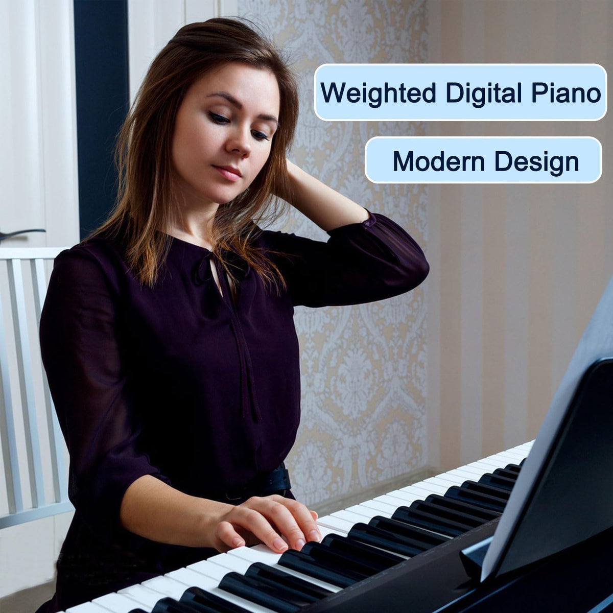88 Keys Electric Digital Piano with Semi Weighted Key W21655