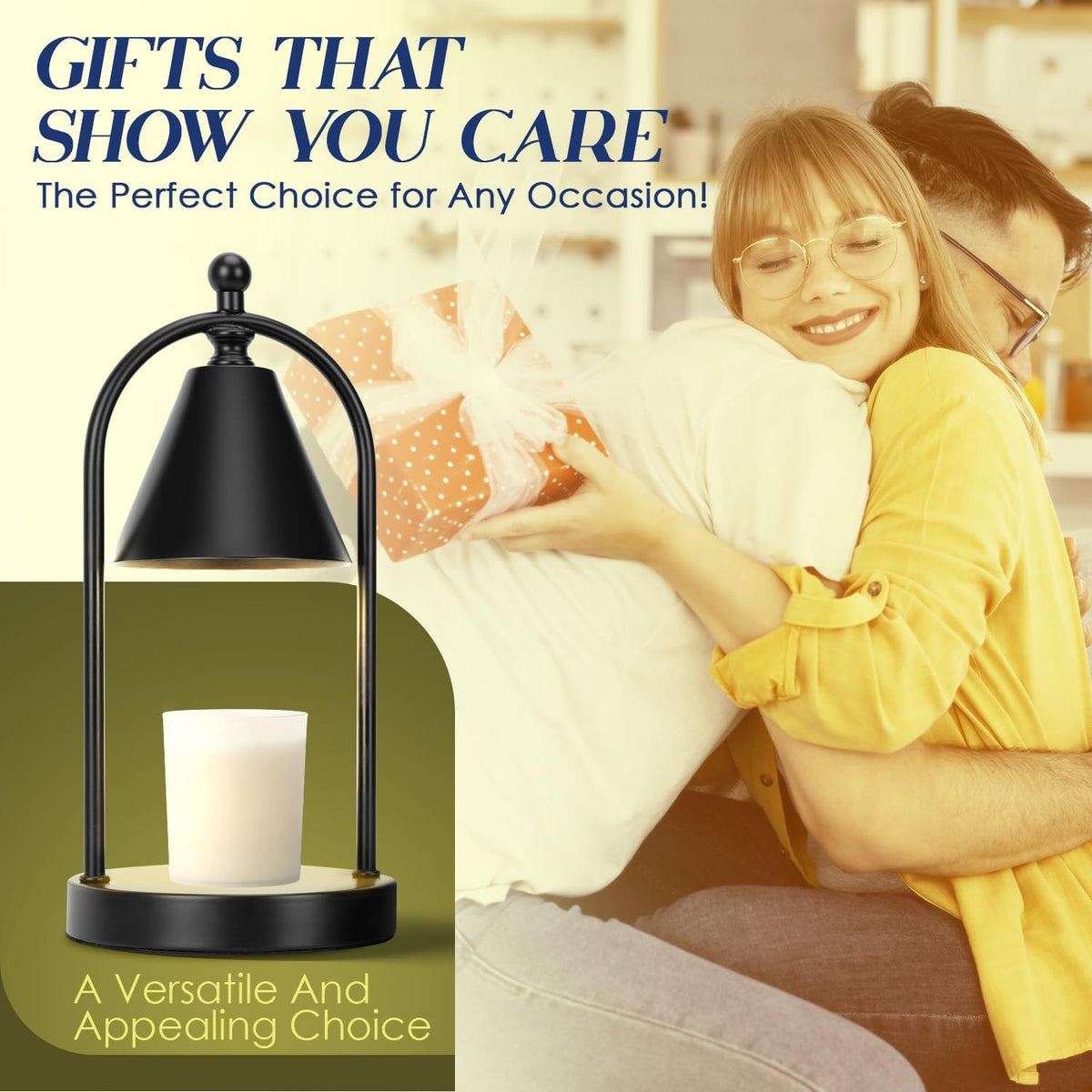 Black Candle Warmer Lamp with Timer S88740