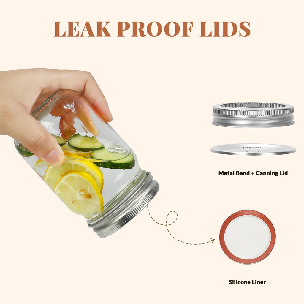 20 Pcs 12oz Glass Mason Jars With Lids X5786