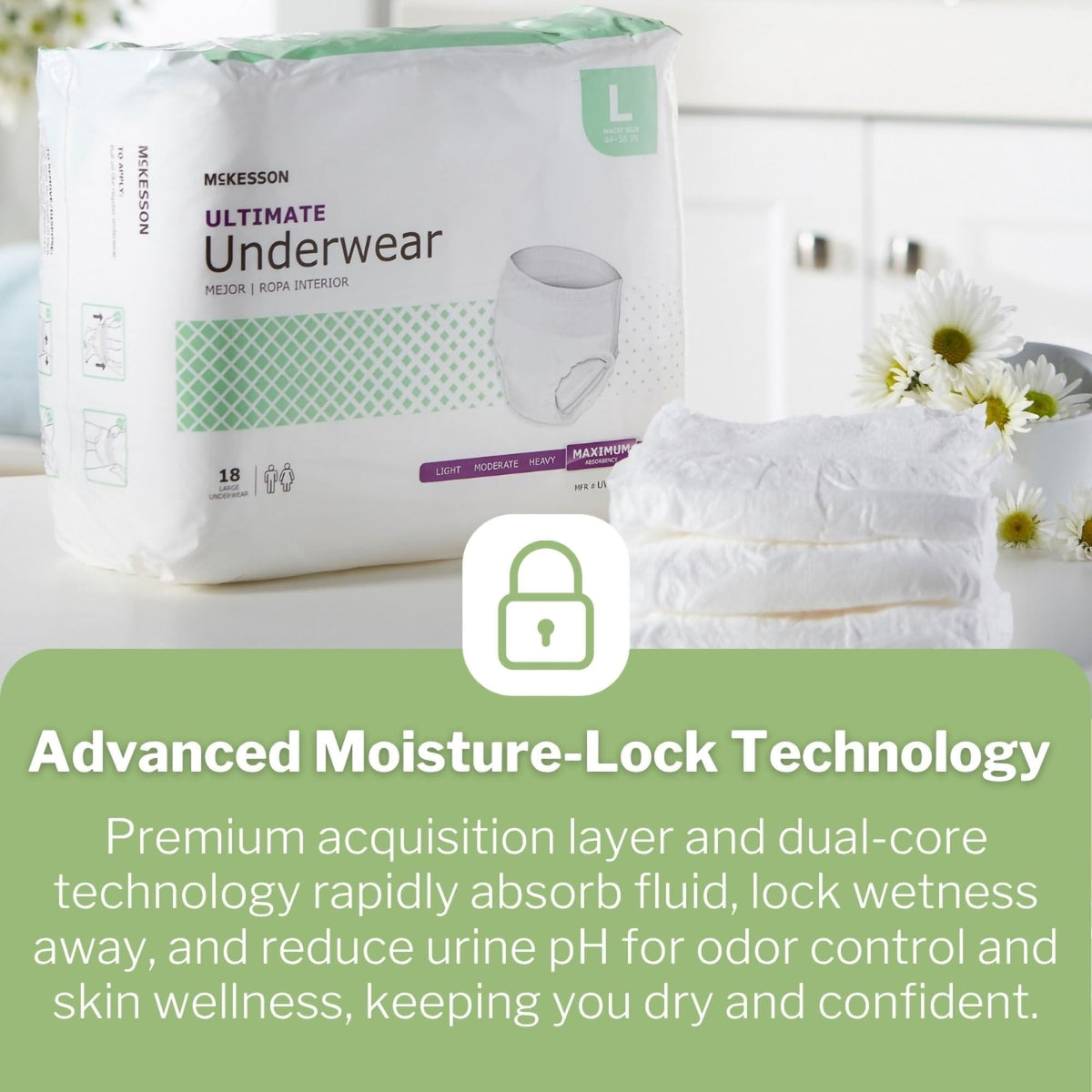 Adult Incontinence Underwear, Large, 72 ct D9281