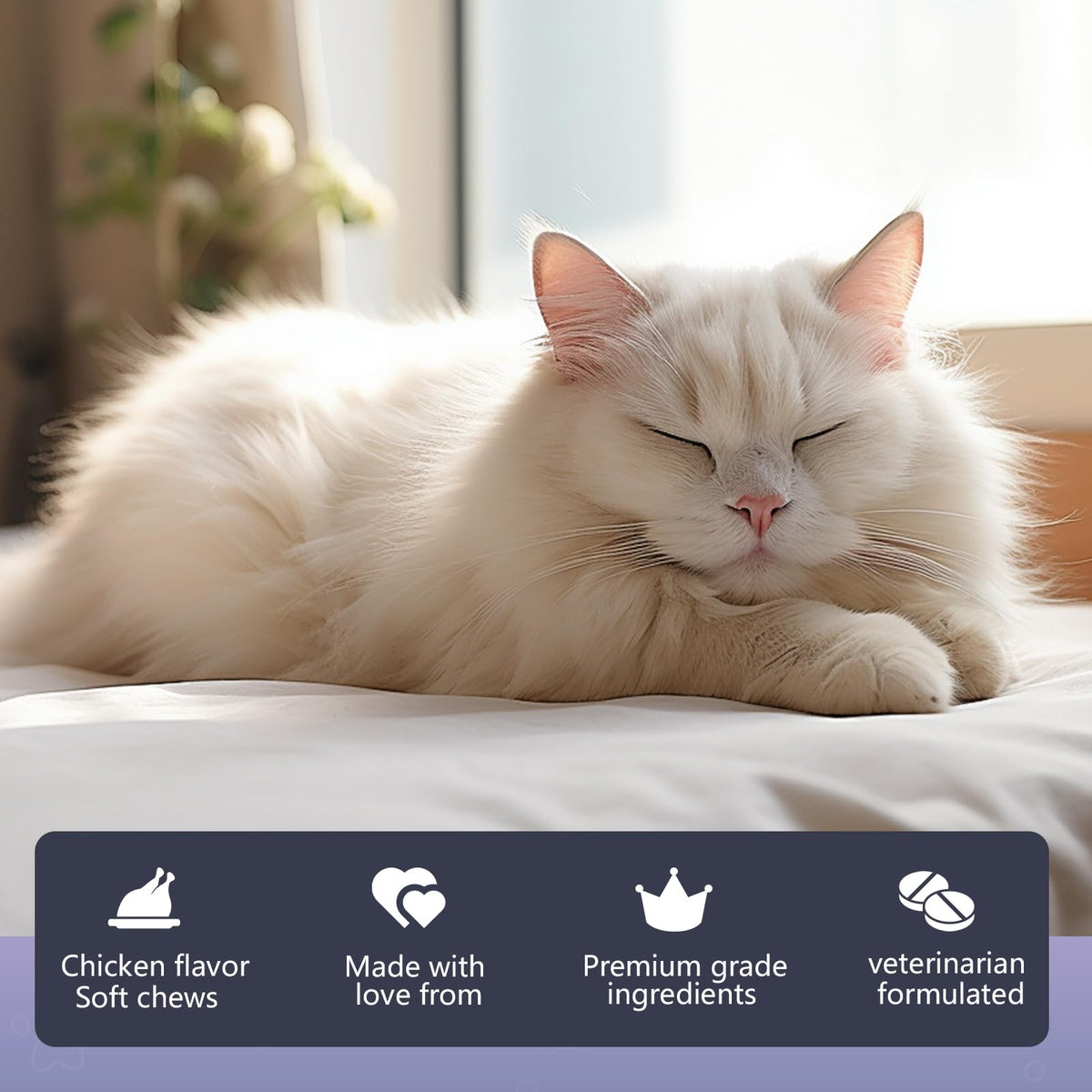 Chicken Flavor Soft Chews Hairball Aid Supplement for Cats T9241