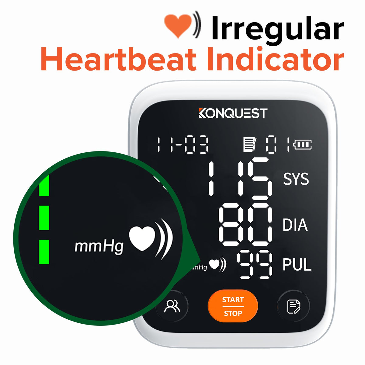 Upper Arm Blood Pressure Monitor with Adjustable Cuff V631