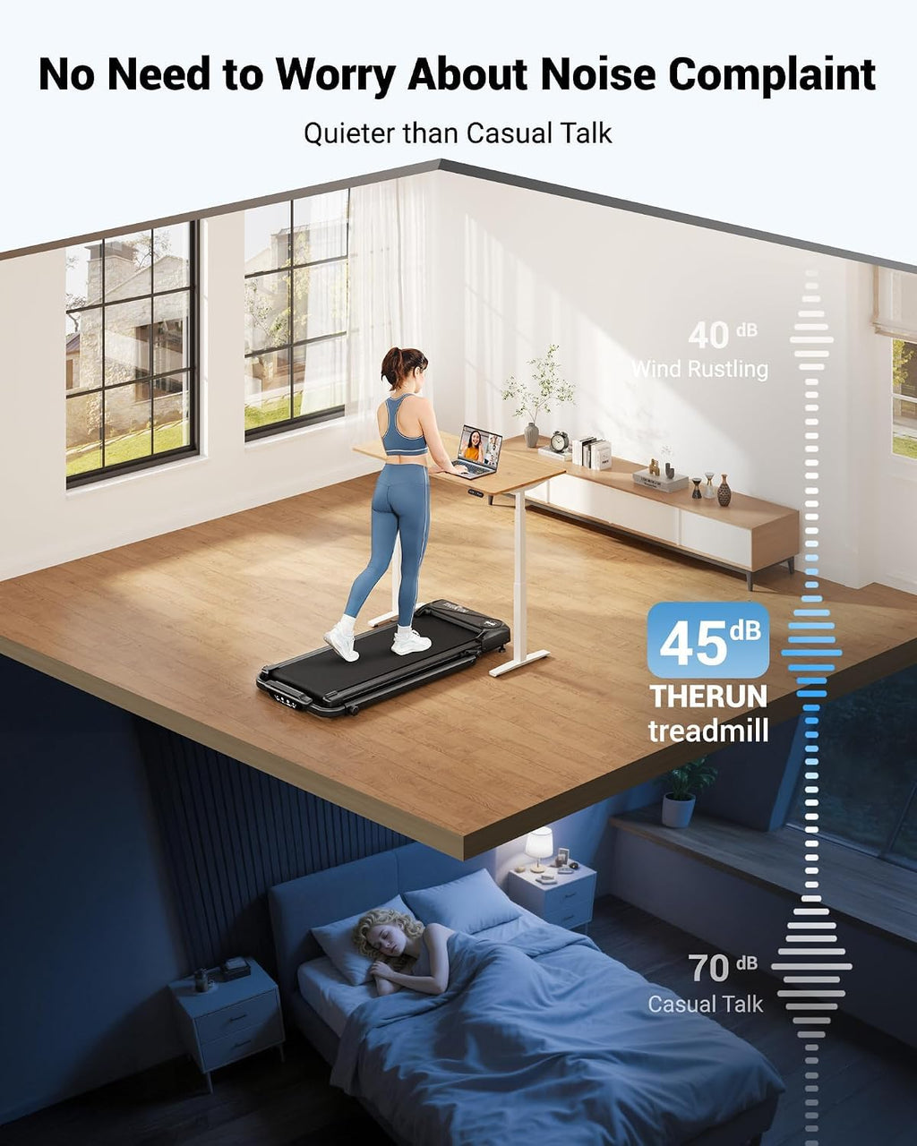 2 in 1 Under Desk Portable Treadmill H619