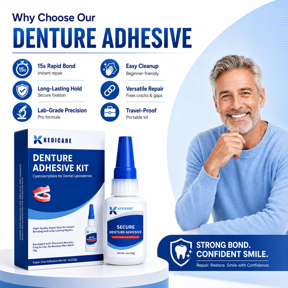 Denture Adhesive Kit 1oz Q3897
