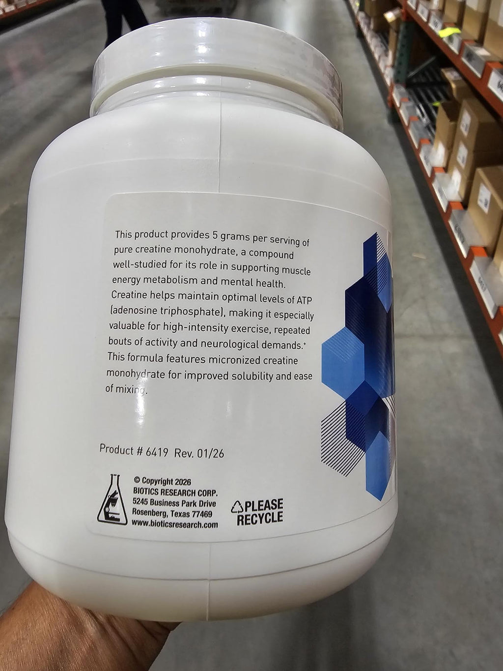 Creatine Monohydrate 5g Micronized Powder 15.9oz N4214