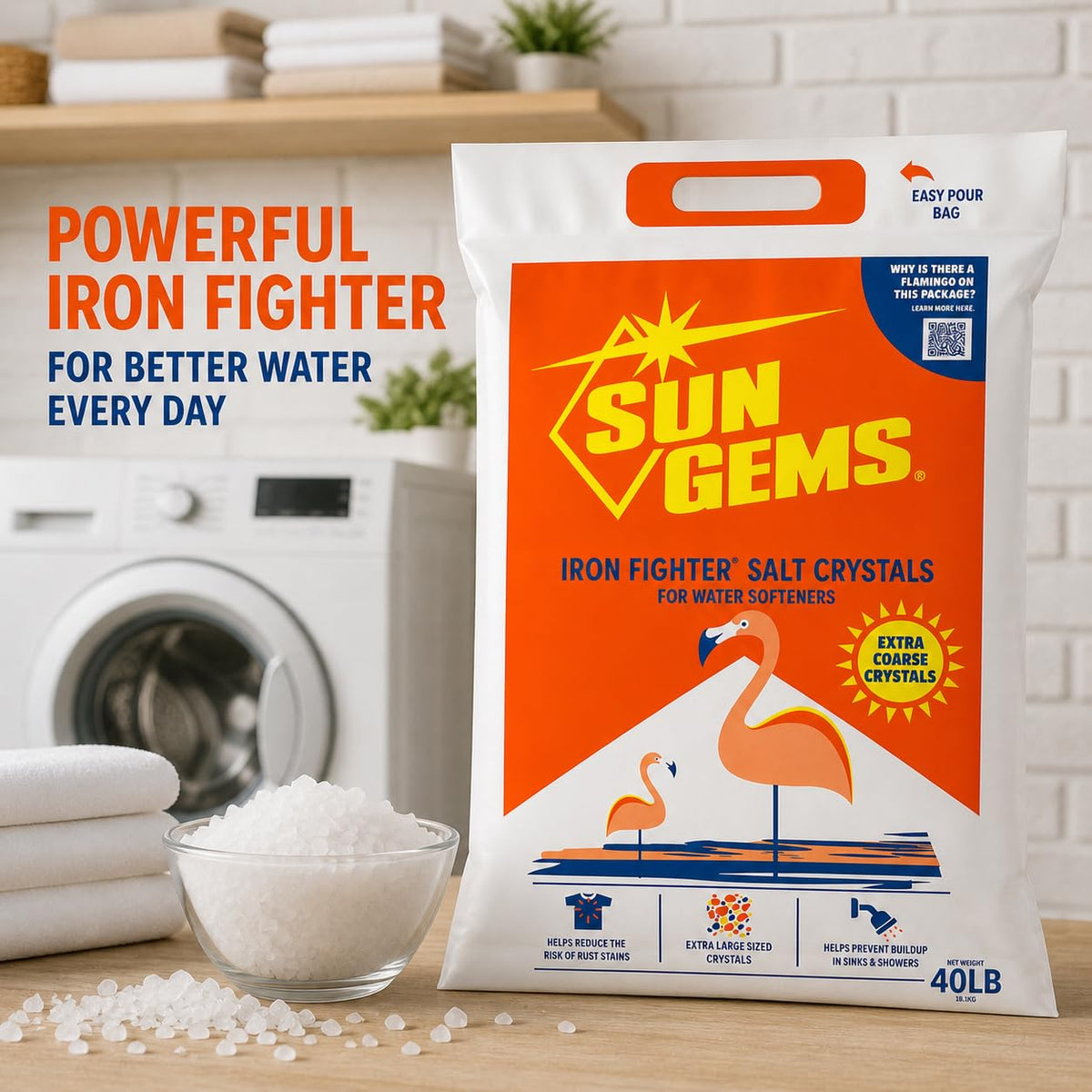 40 lb Extra Coarse Water Softener Salt Crystals T296714