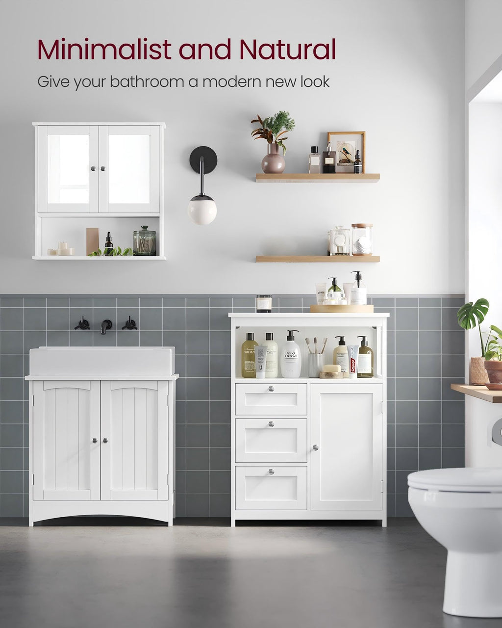 Bathroom Storage Cabinet with 3 Drawers D967946
