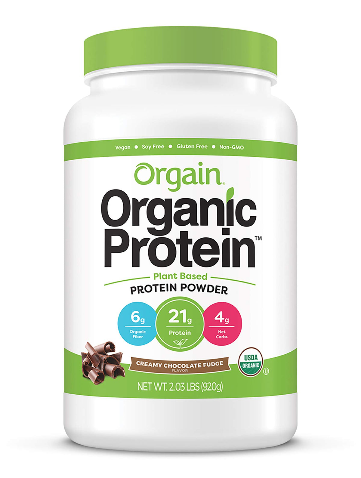 Organic Vegan Protein Powder + Greens, Vanilla Bean, 21g Plant Based Protein, 1.94lb X410