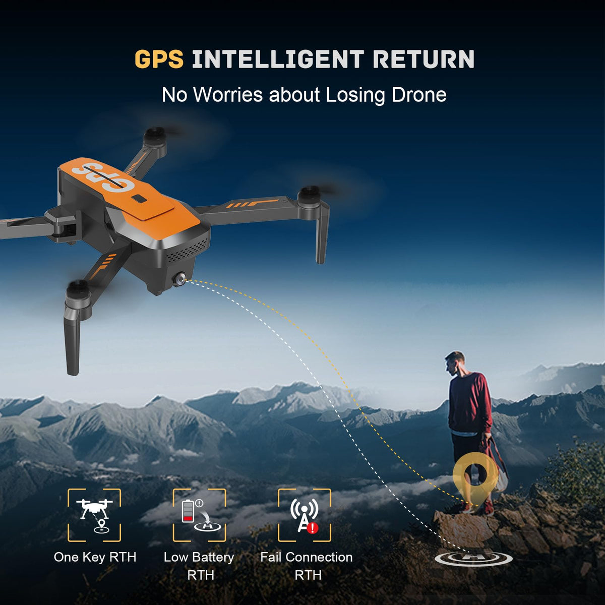 4K Camera Drone with GPS Auto Return Foldable 249g N783677