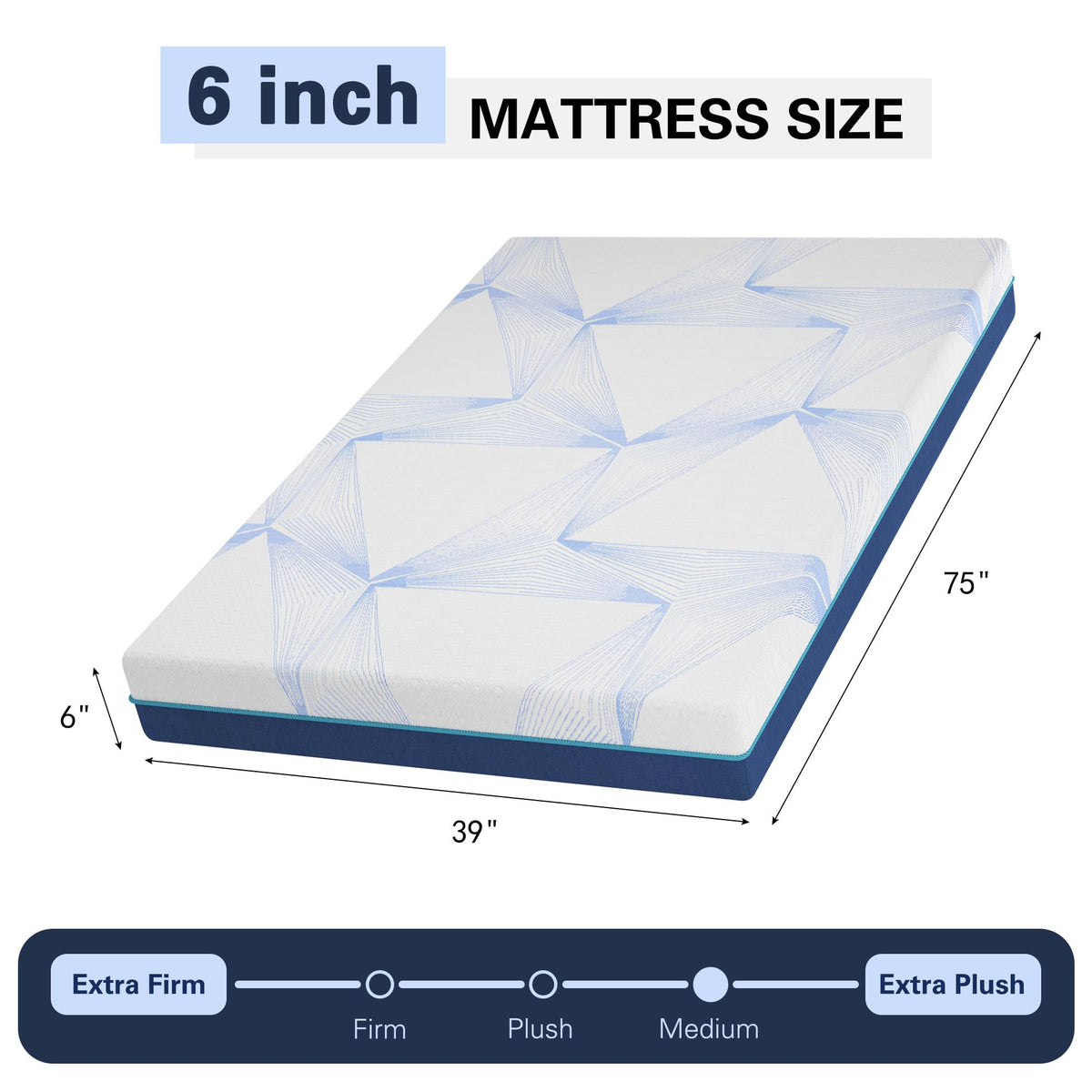 6 Inch Gel Memory Foam Twin Size Mattress K82551