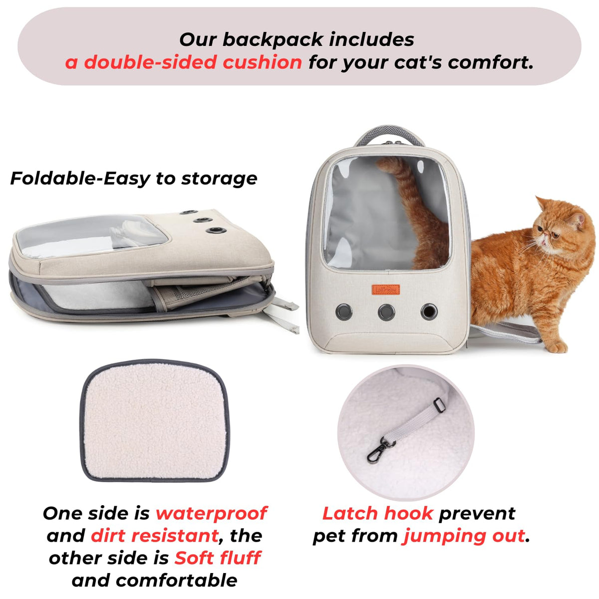 Pet Carrier Backpack, Airline-Approved (Beige) L69947