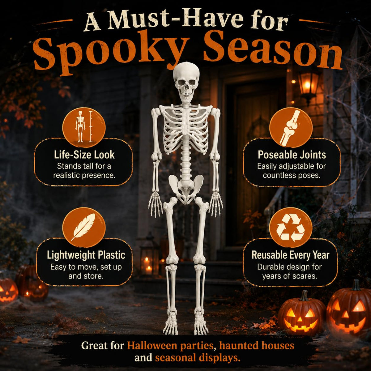 5.4 FT Poseable Skeleton P20656