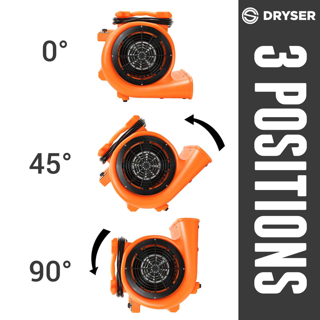 6pk 3 Speed 1 HP Orange Stackable Air Mover Floor Fan C770
