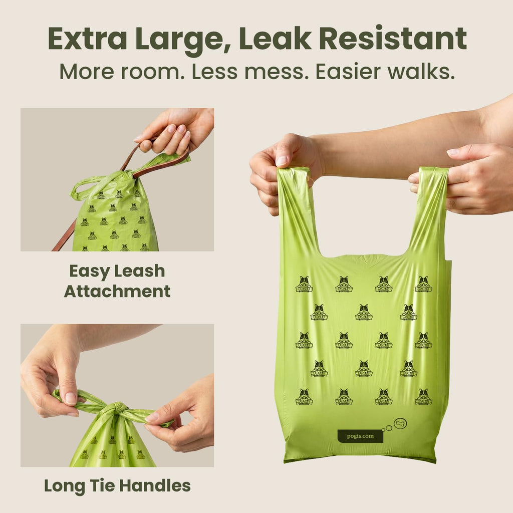 Large Dog Poop Bags with Handles, Fresh Scent, Extra Thick, 300 Bags M471498
