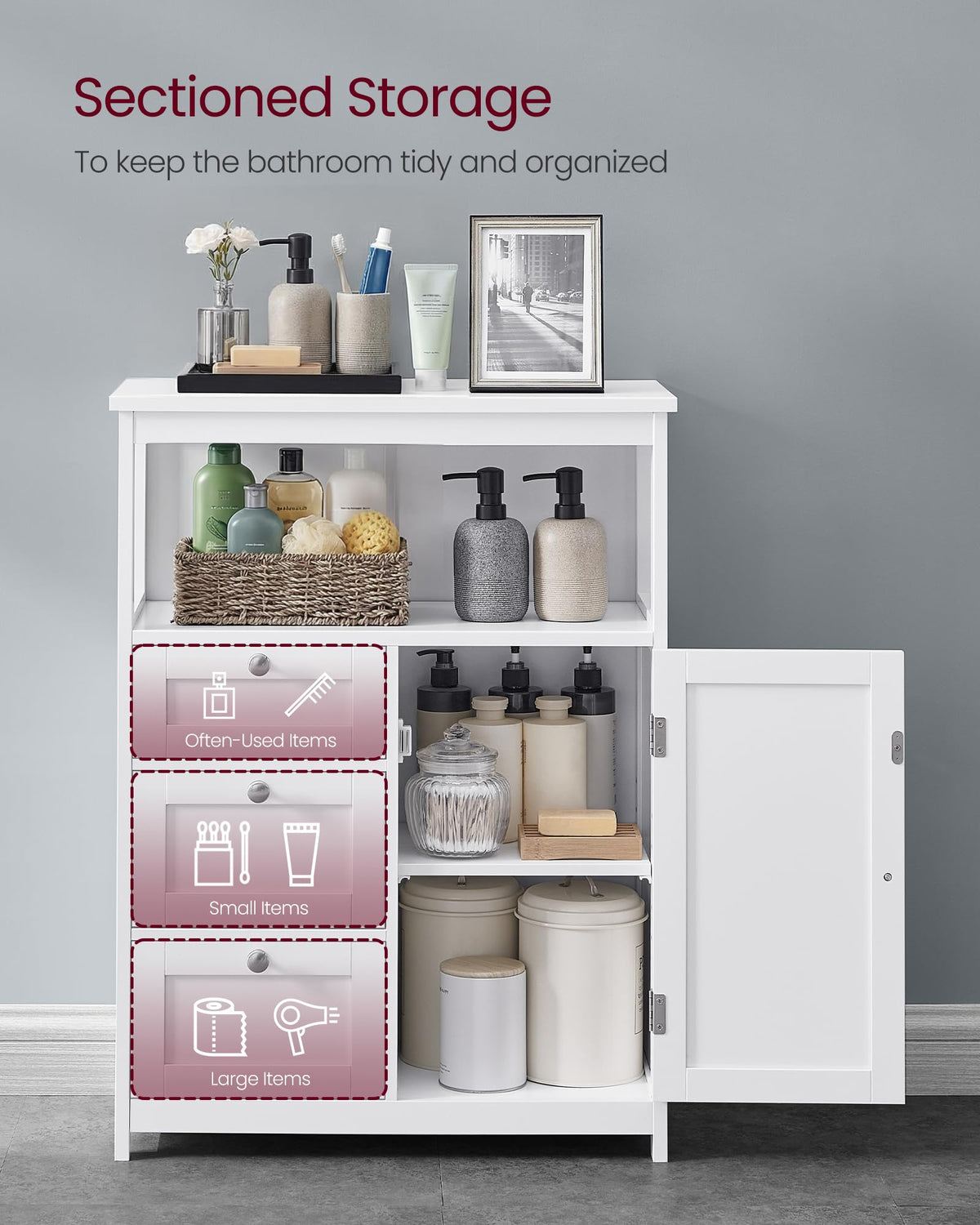 Bathroom Storage Cabinet with 3 Drawers D967946
