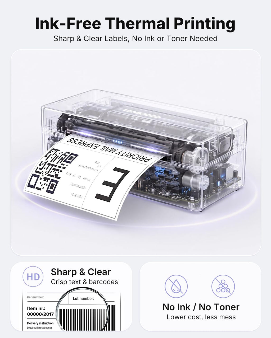 Bluetooth Thermal Shipping Label Printer Y777899