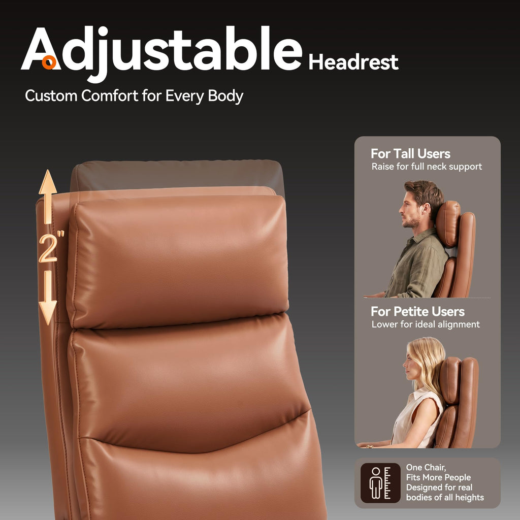 Brown Reclining Executive Office Chair with Flip-Up Armrests Y2163