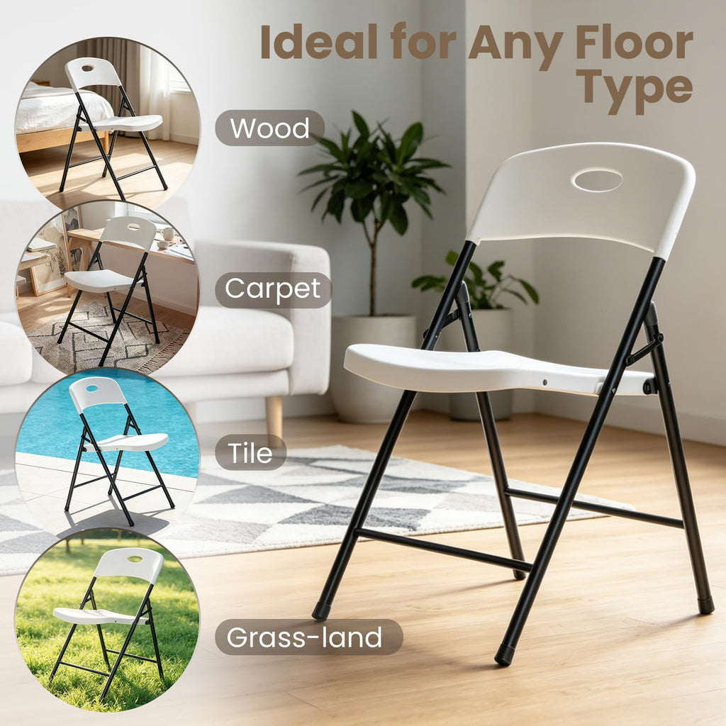 White 6 Pack Heavy Duty Folding Chairs X571