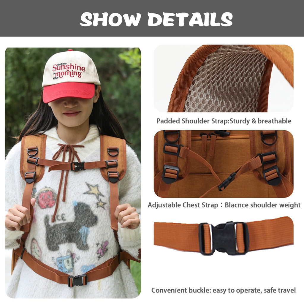 Brown Expandable Breathable Mesh Cat Carrier Backpack N8988