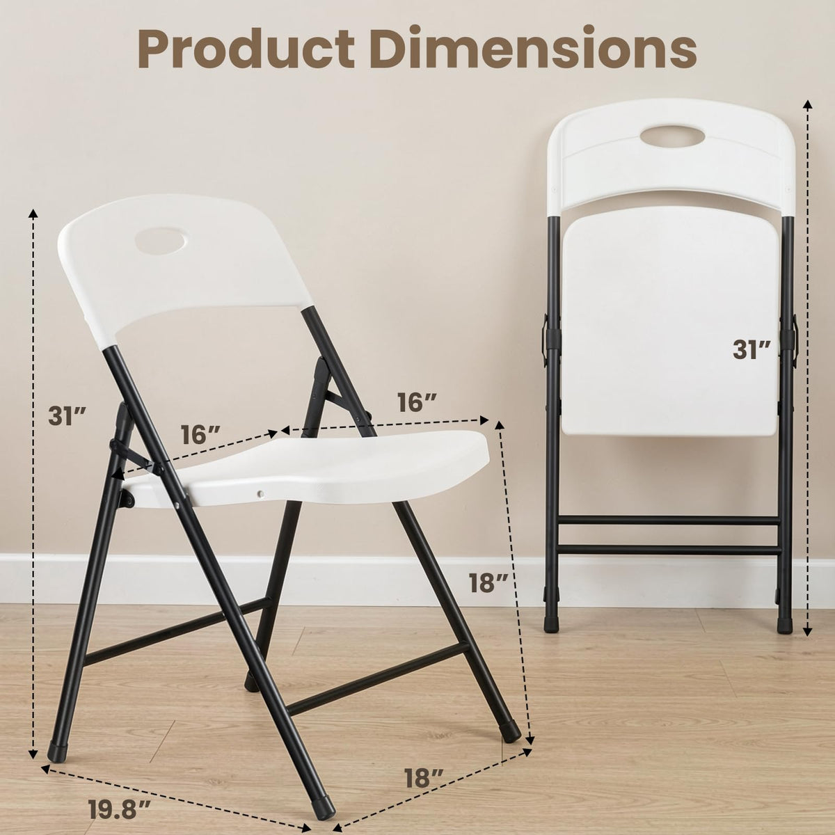 White 6 Pack Heavy Duty Folding Chairs X571