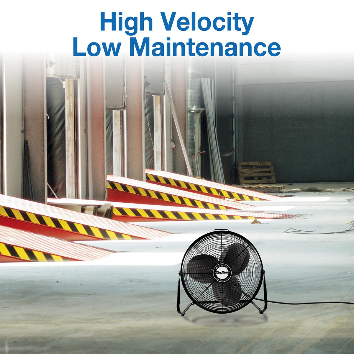 20-Inch High Velocity Pivoting Floor Fan, Black M274616