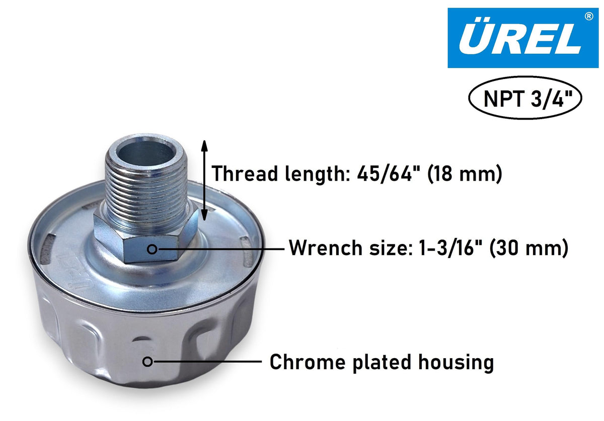 Hydraulic Tank Breather Cap NPT 3/4 in Threaded Chrome Plated D568114