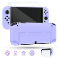 Purple Case for Nintendo Switch OLED Model with Screen Protector and 4 Thumb Grip Caps C5604
