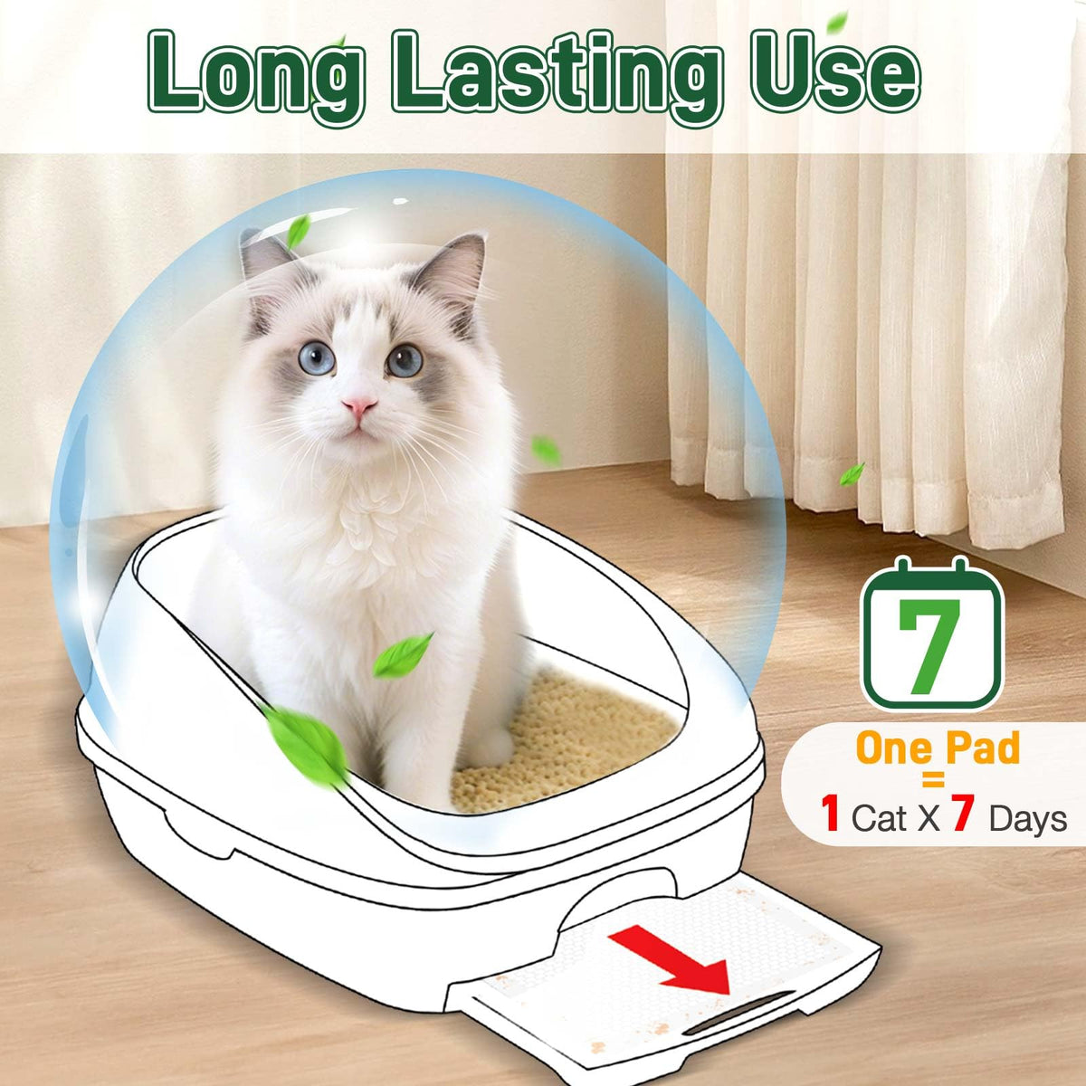 Super Absorbent Unscented Cat Litter Pads 70ct I4668
