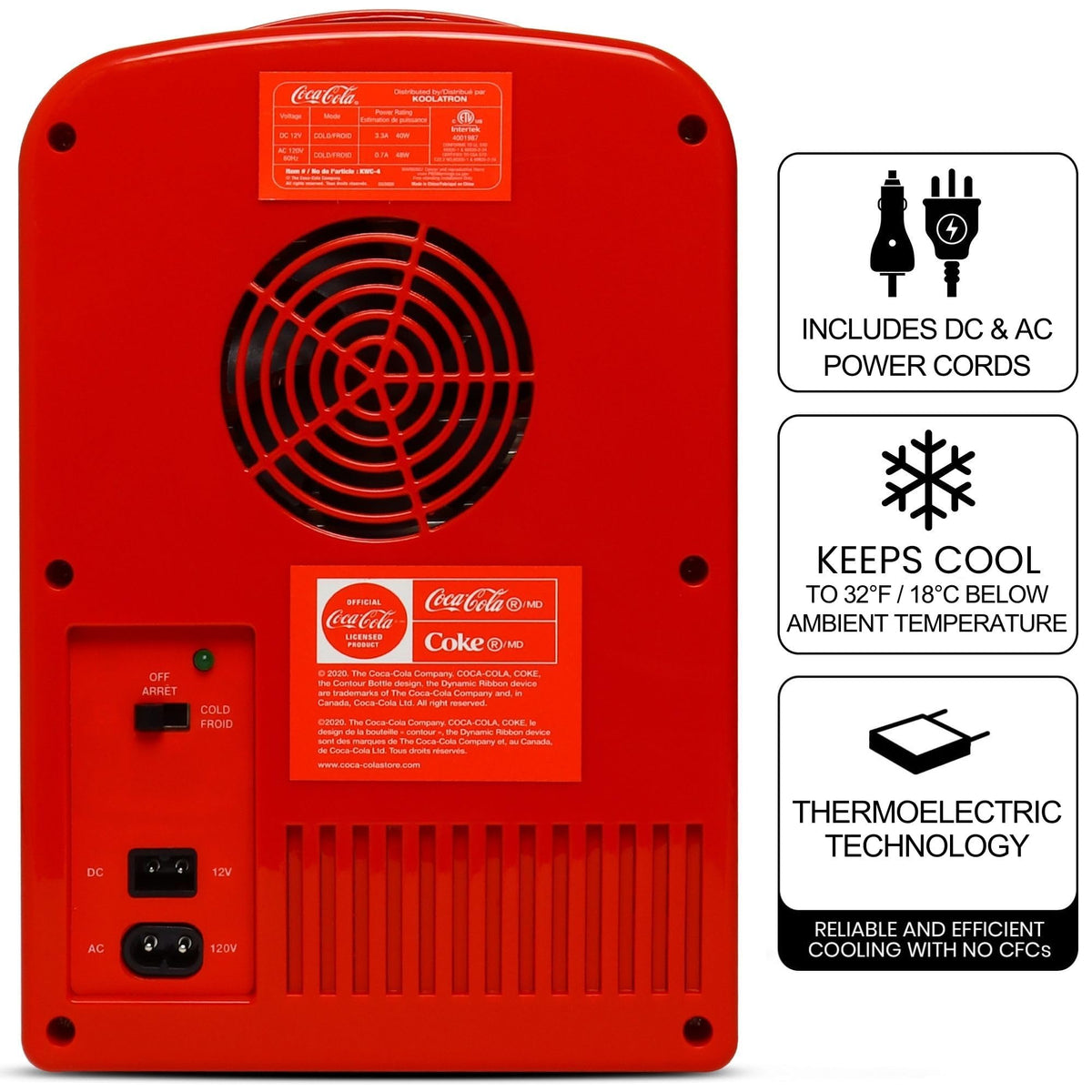 4L 6 Can Mini Fridge Portable Cooler Red G357340