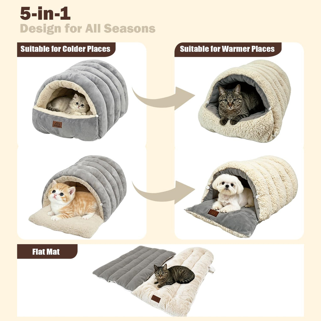 Covered Cat Bed Cave Grey U87569