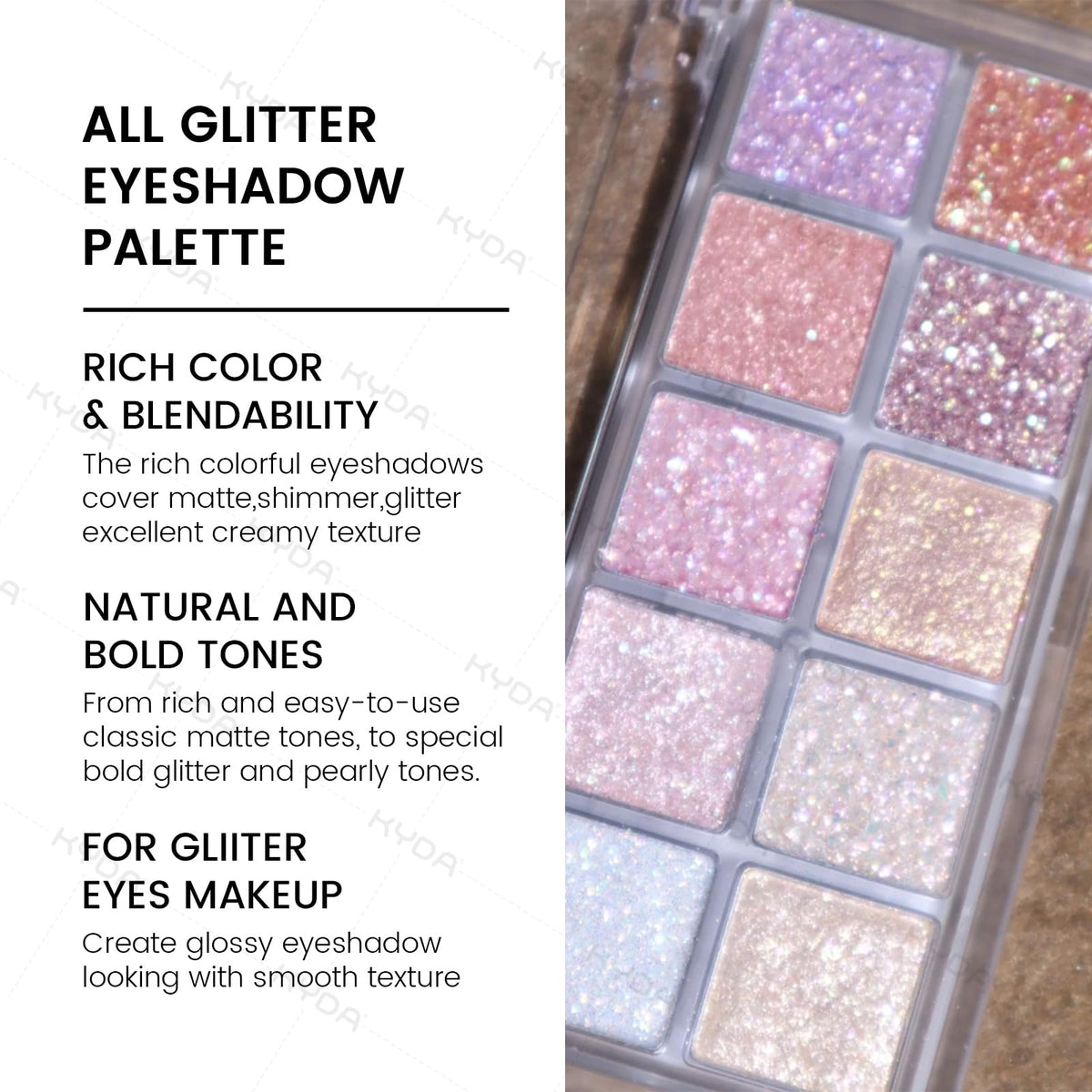 10 Colors Glitter Eyeshadow Palette U290