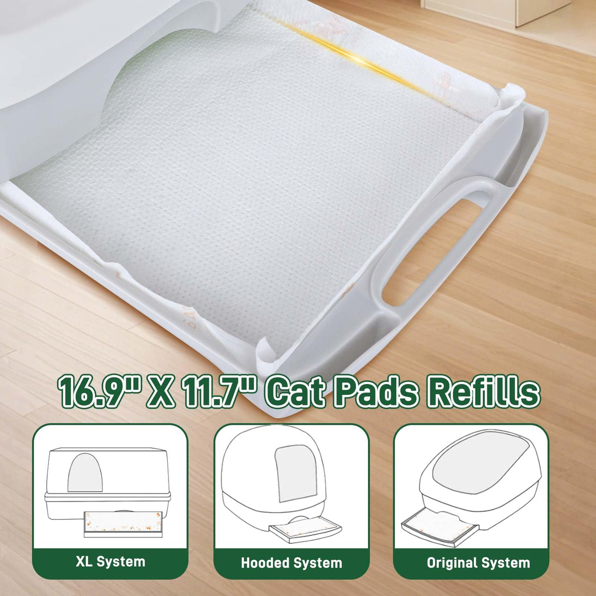 Super Absorbent Unscented Cat Litter Pads 70ct I4668