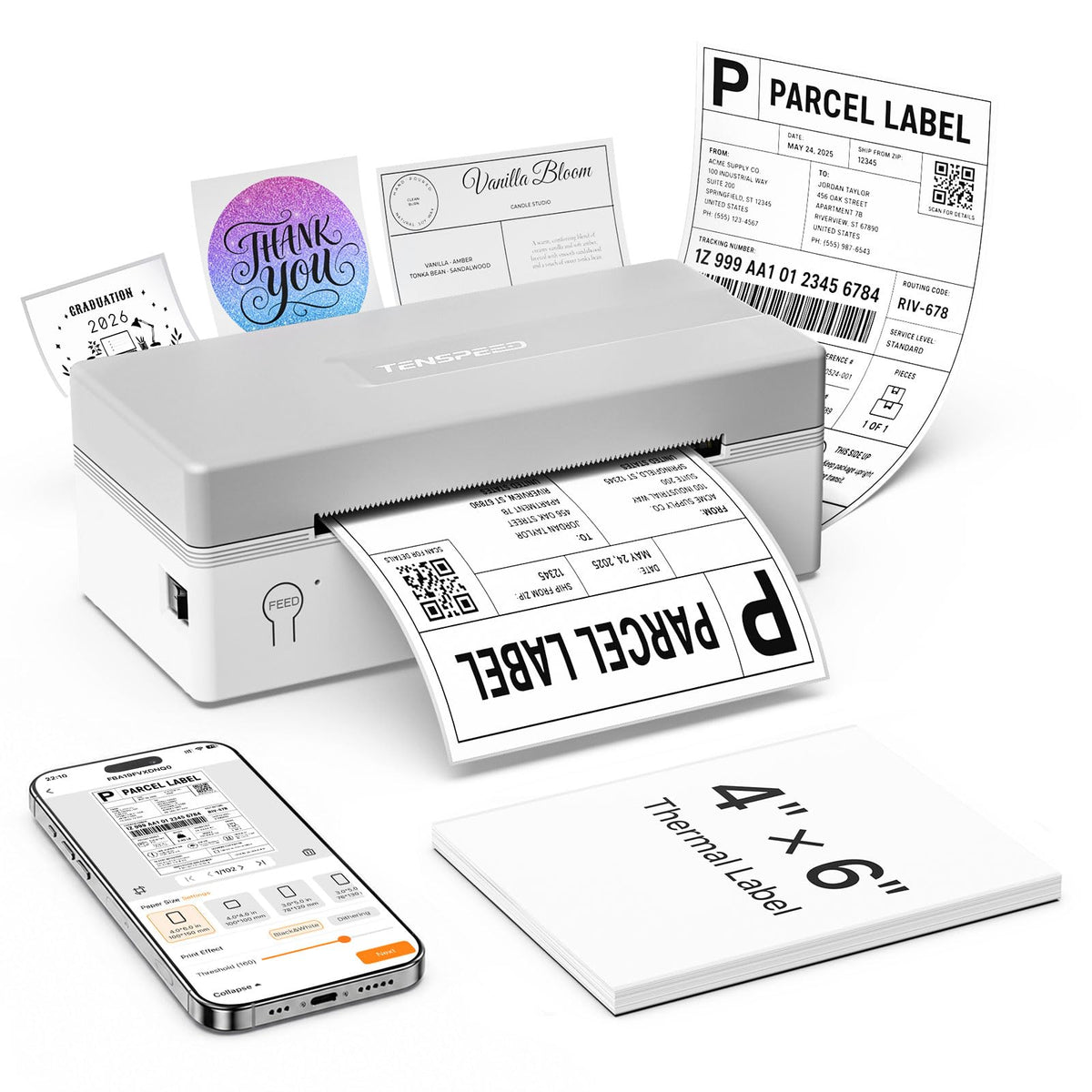 Bluetooth Thermal Shipping Label Printer Y777899
