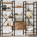 70 x 70" 5 Tier Bookcase with Storage Cabinet Rustic Brown K3814